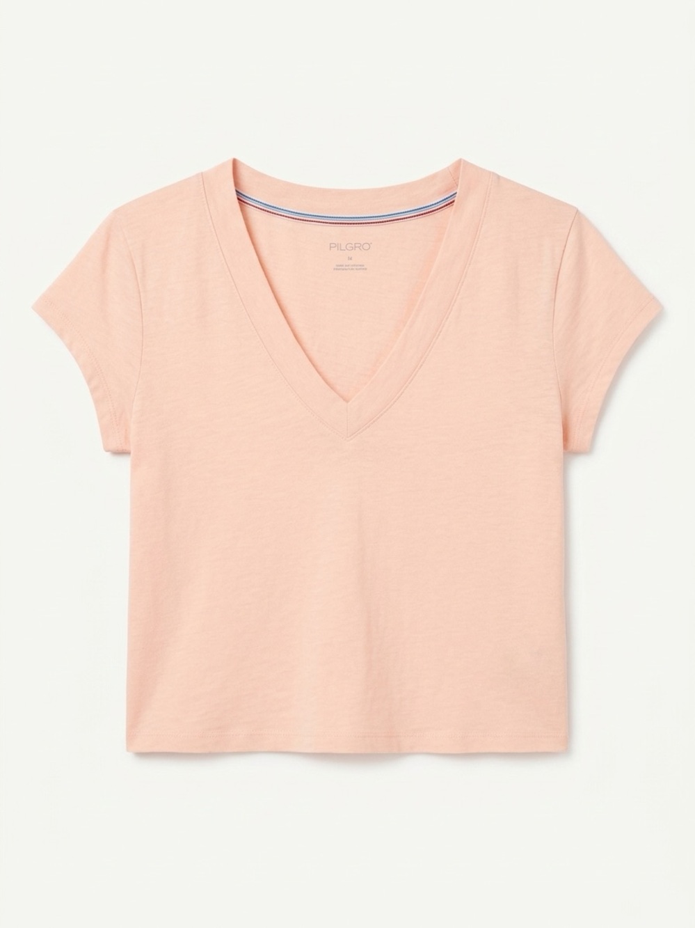 Pilcro Light Peach V-Neck Short Sleeve Tee